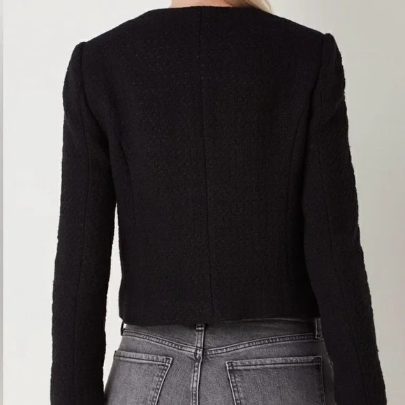 Mango Black Tweed Jacket with Gold Buttons - Picture 4 of 5